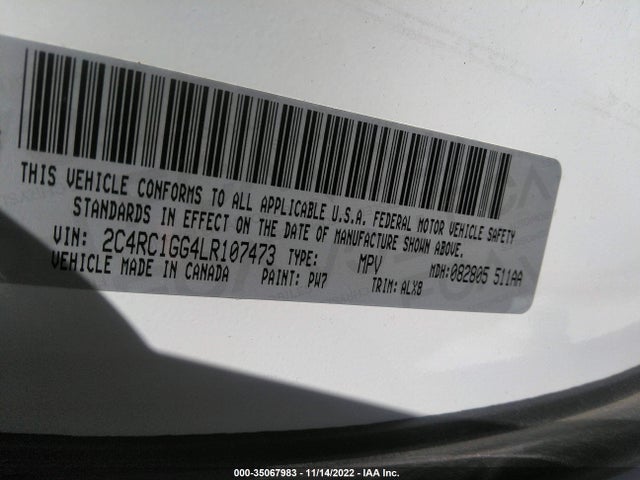 2020 Chrysler Pacifica, VIN: 2C4RC1GG4LR107473