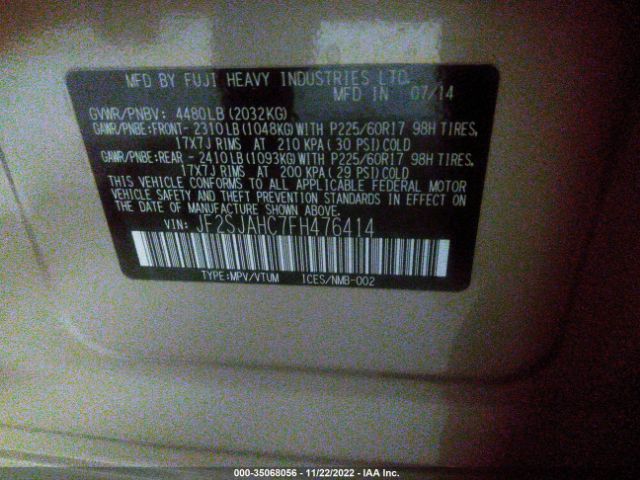 JF2SJAHC7FH476414 Subaru Forester 2.5i Limited