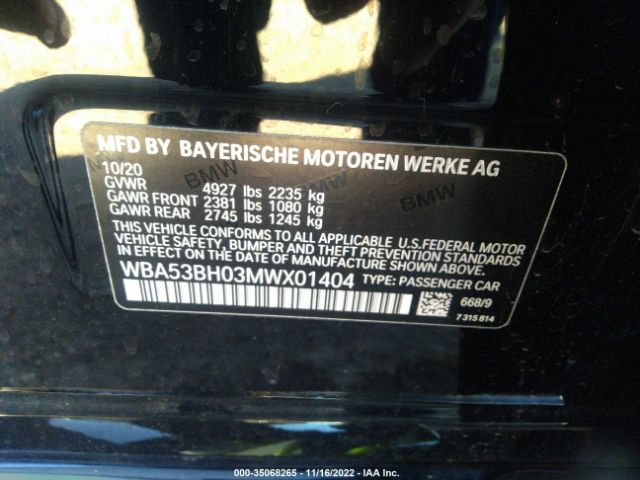 WBA53BH03MWX01404 BMW 5 Series 530i