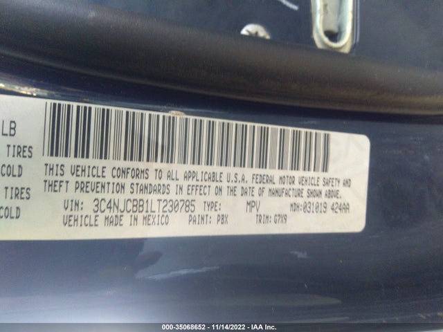2020 Jeep Compass, VIN: 3C4NJCBB1LT230785
