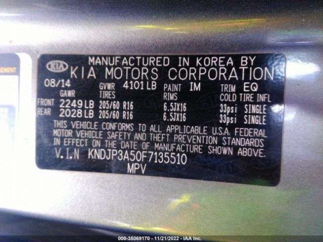 KNDJP3A50F7135510 KIA SOUL +