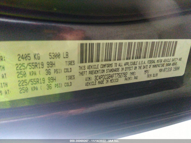 2015 Dodge Journey, VIN: 3C4PDCGB4FT752792