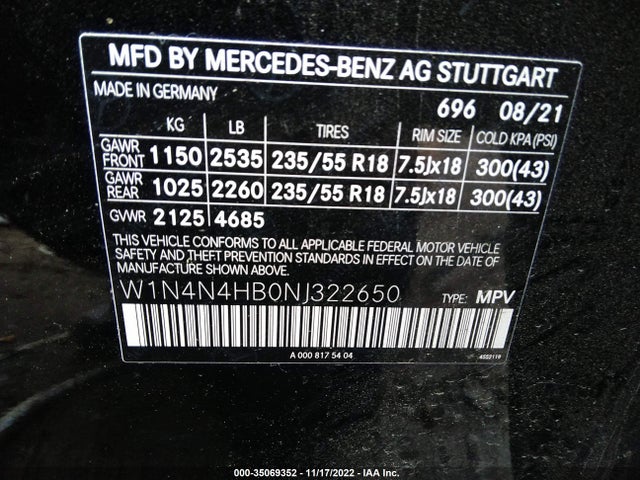 2022 Mercedes-Benz GLA-Class, VIN: W1N4N4HB0NJ322650