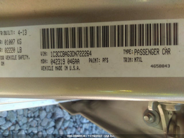 Chrysler 200 2013 1C3CCBAG3DN722264 Image 9
