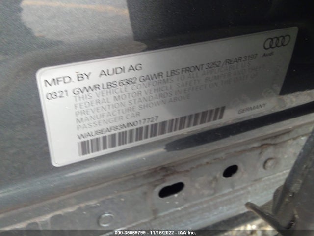 2021 Audi A8, VIN: WAU8EAF83MN017727