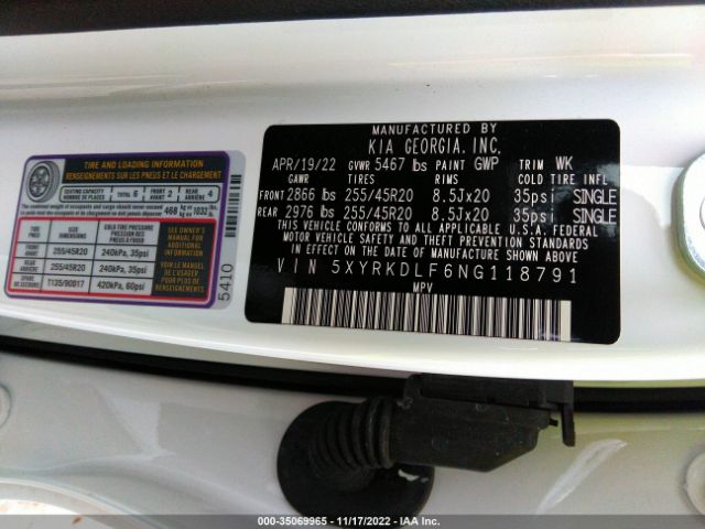 5XYRKDLF6NG118791 KIA Sorento X-line Sx Prestige