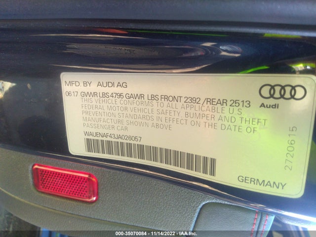 2018 Audi A4, VIN: WAUENAF43JA026057