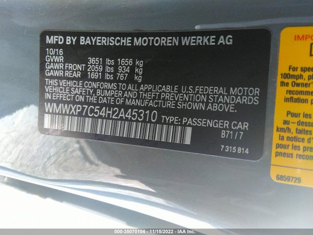 2017 Mini Cooper, VIN: WMWXP7C54H2A45310