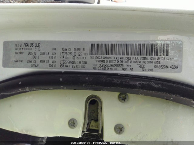 2019 Ram 2500, VIN: 3C6UR5DJ3KG684538