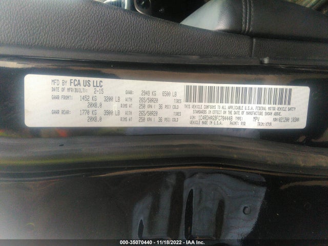 2015 Dodge Durango, VIN: 1C4RDHAG9FC784448