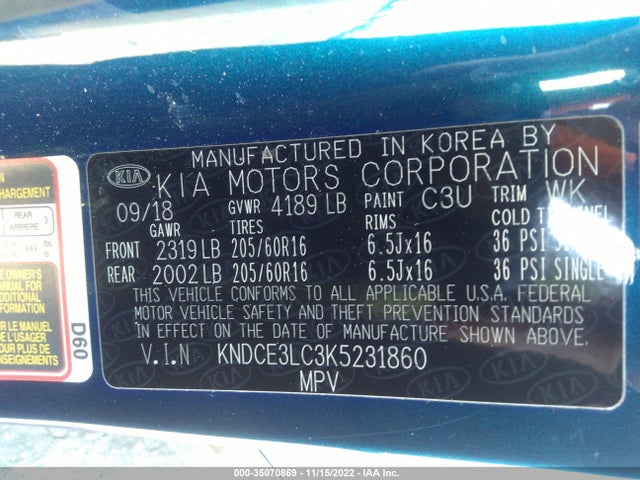 2019 Kia Niro, VIN: KNDCE3LC3K5231860