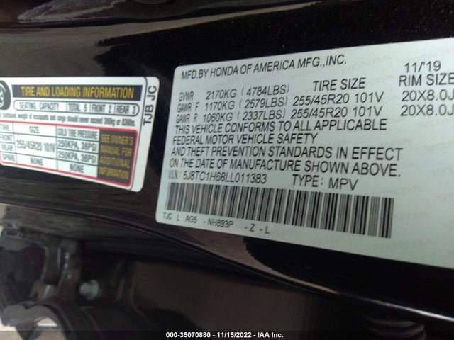 5J8TC1H68LL011383 Acura Rdx W/a-spec Pkg
