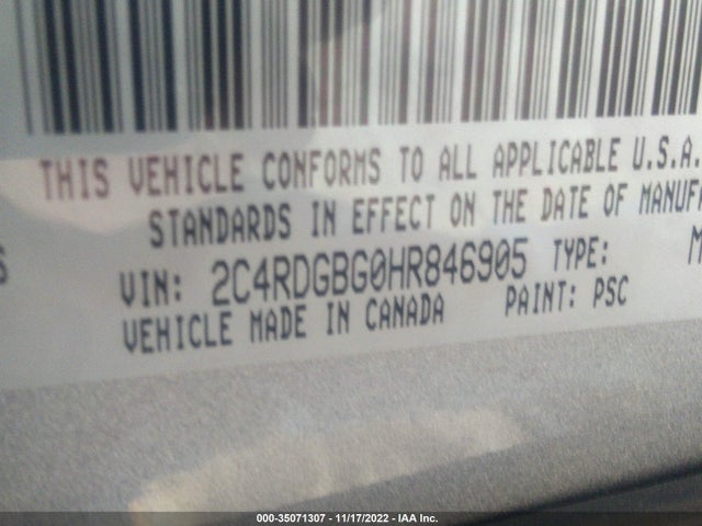 Dodge Grand Caravan Se 2017 2C4RDGBG0HR846905 Image 9