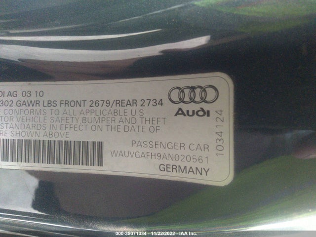 WAUVGAFH9AN020561 Audi S5
