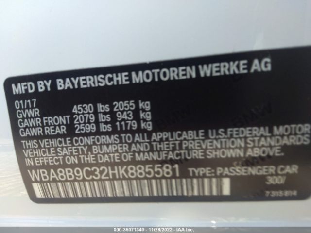 WBA8B9C32HK885581 BMW 3 Series 330i