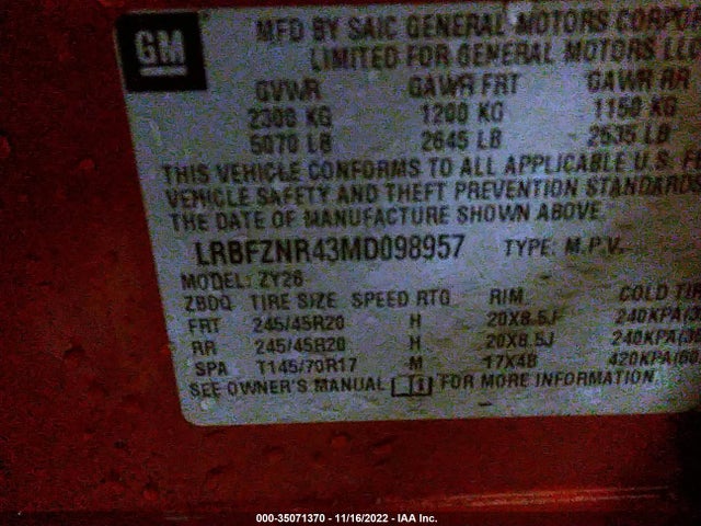 2021 Buick Envision, VIN: LRBFZNR43MD098957