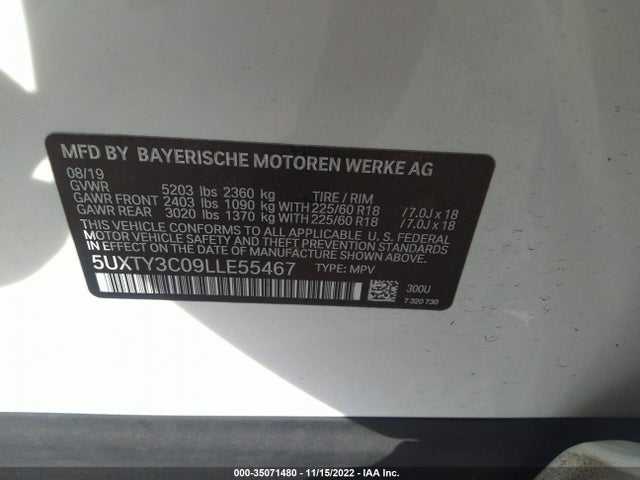 BMW X3 Sdrive30i 2020 аукцион фото