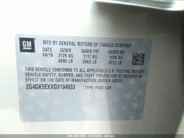 Buick Regal 2016 2G4GK5EXXG9194933 Image 10