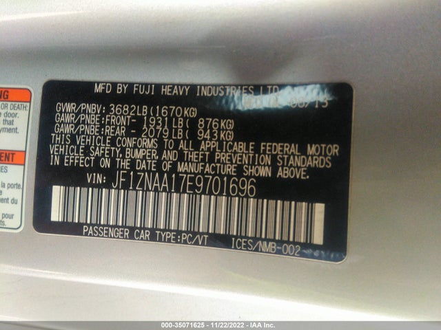 2014 Scion FR-S, VIN: JF1ZNAA17E9701696