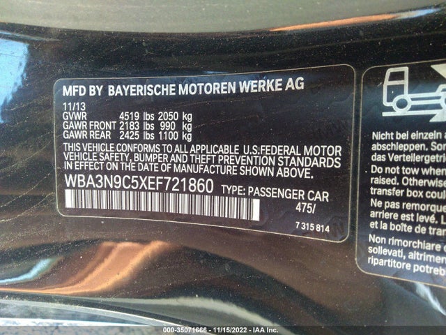 BMW 4 Series 2014 WBA3N9C5XEF721860 Image 11