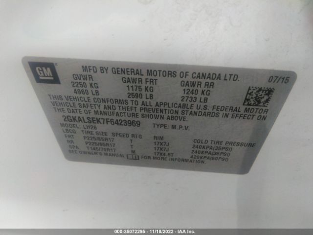 2GKALSEK7F6423969 GMC Terrain Slt