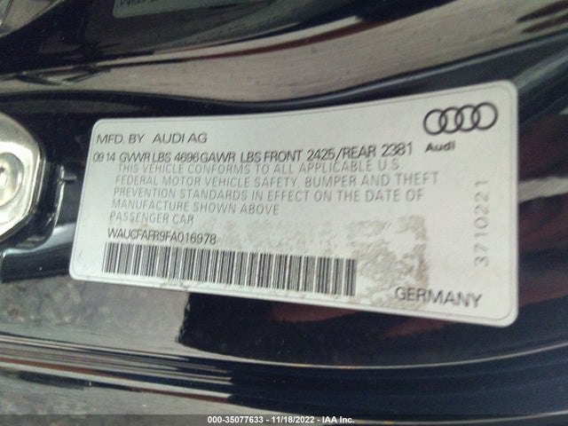 2015 Audi A5, VIN: WAUCFAFR9FA016978