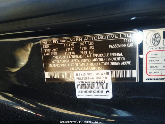 2018 McLaren 570S, VIN: SBM13FAAXJW004536