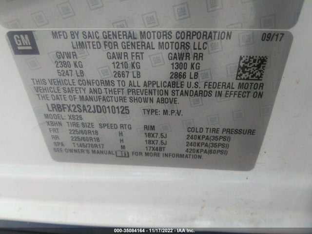 2018 Buick Envision, VIN: LRBFX2SA2JD010125