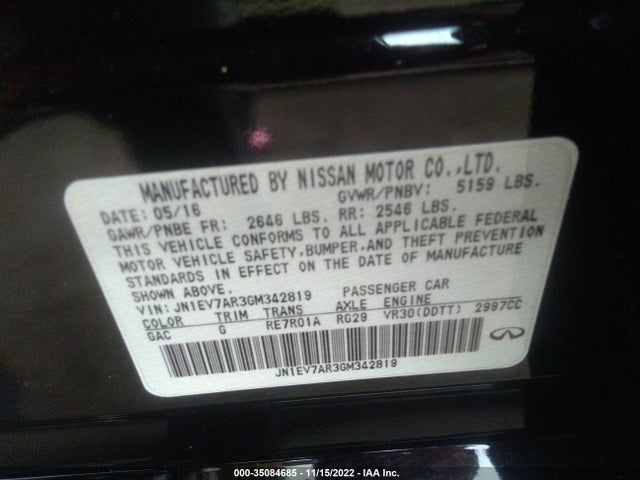 2016 Infiniti Q50, VIN: JN1EV7AR3GM342819