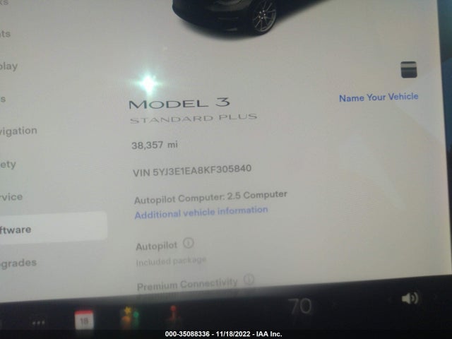 Tesla MODEL 3 2019 5YJ3E1EA8KF305840 Image 9