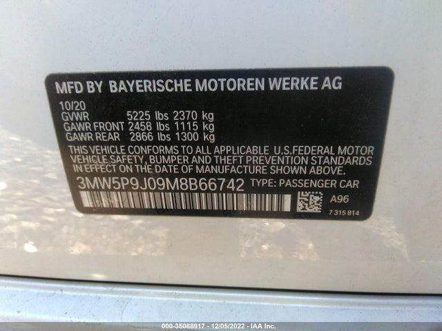 3MW5P9J09M8B66742 BMW 2021