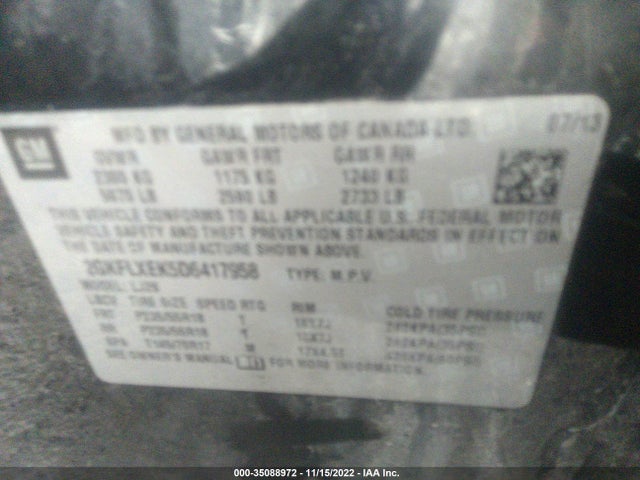GMC Terrain Slt 2013 2GKFLXEK5D6417958 Image 10
