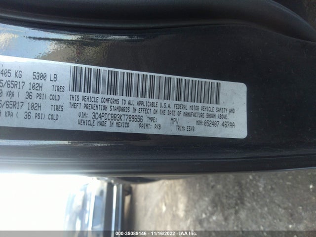 Dodge JOURNEY SE 2019 3C4PDCBB3KT789656 Image 9