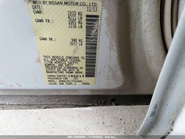 2014 NISSAN ALTIMA 2.5 VIN: 1N4AL3AP2EC186614