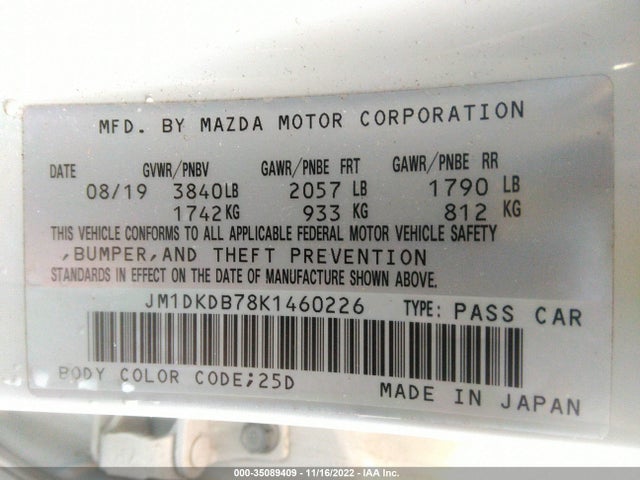 2019 Mazda CX-3, VIN: JM1DKDB78K1460226