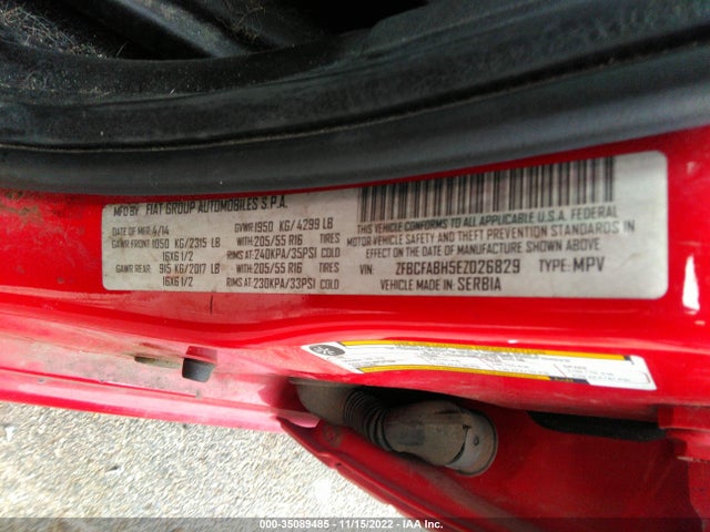 ZFBCFABH5EZ026829 Fiat 500l Easy