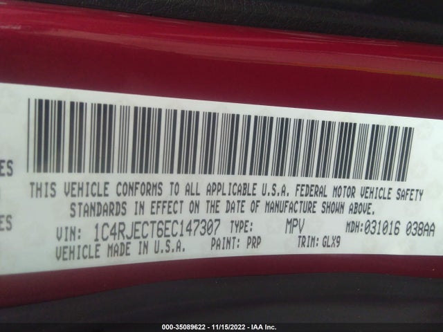 1C4RJECT6EC147307 Jeep Grand Cherokee Overland