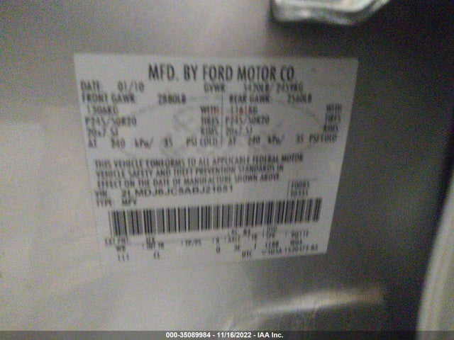 Lincoln MKX 2010 2LMDJ6JC5ABJ21651 Image 10