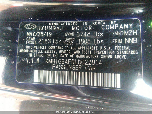 2020 Hyundai Veloster, VIN: KMHTG6AF9LU022814