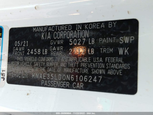 2022 Kia Stinger, VIN: KNAE35LD0N6106247