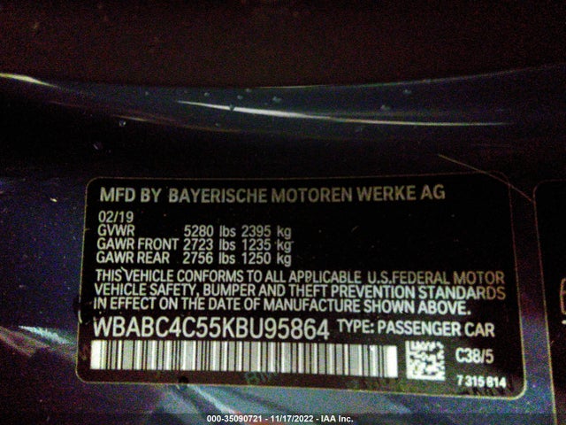 2019 BMW 8 Series, VIN: WBABC4C55KBU95864