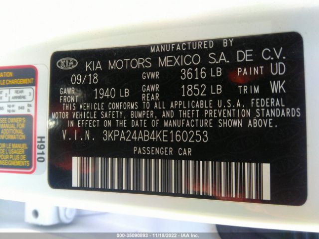 3KPA24AB4KE160253 KIA RIO S