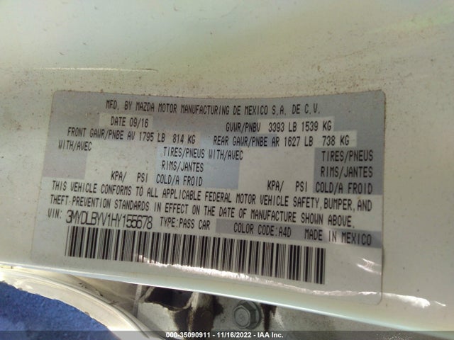3MYDLBYV1HY155678 Toyota YARIS IA
