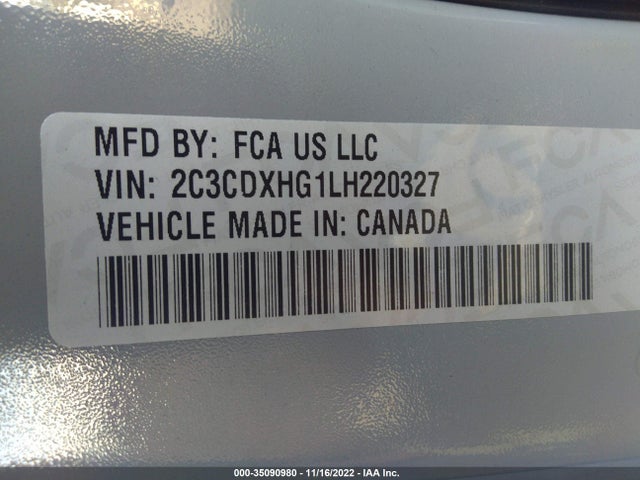 Dodge CHARGER GT 2020 2C3CDXHG1LH220327 Image 9