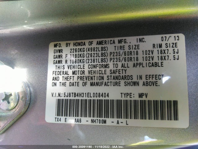 Acura RDX 2014 5J8TB4H31EL008404 Image 9