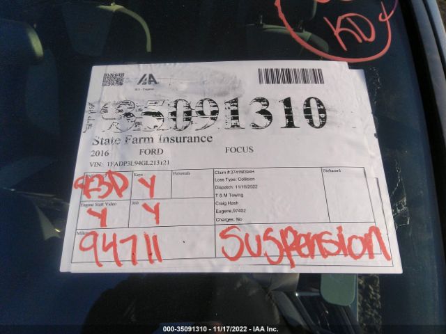 1FADP3L94GL213122 Ford FOCUS ST