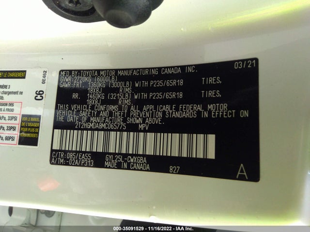 2021 Lexus RX, VIN: 2T2HGMDA8MC065775