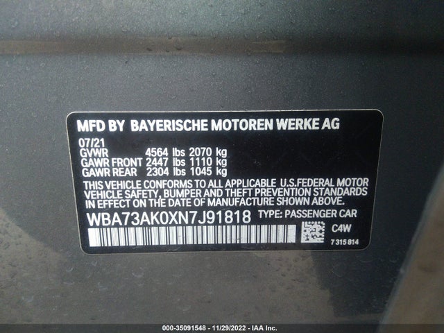 WBA73AK0XN7J91818 BMW 2 Series 228i Xdrive
