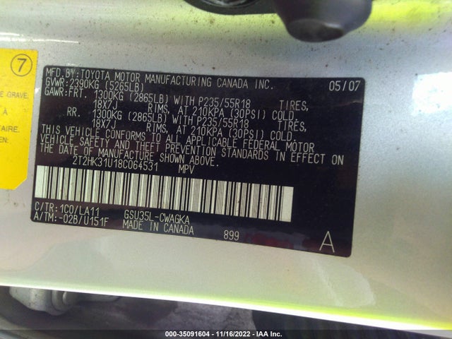 2T2HK31U18C064531 Lexus RX 350