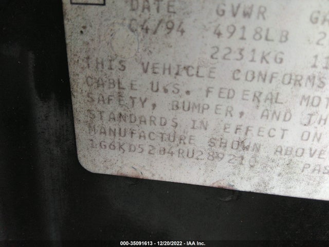 1G6KD52B4RU289210 Cadillac Deville